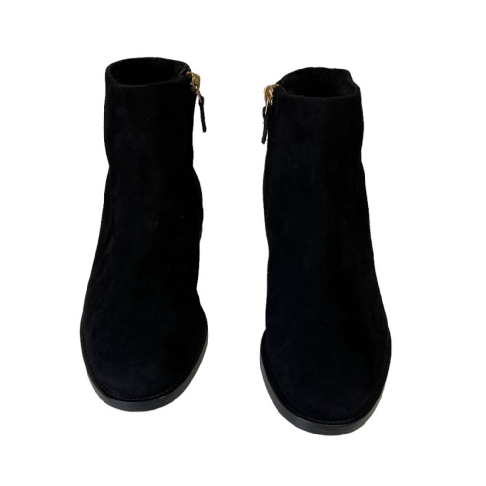 Mansur Gavriel Shearling Ankle Boots Black Suede Flat Italian Size 5 - Picture 3 of 8